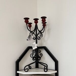Ashland Black and Red Candelabra candle holder new